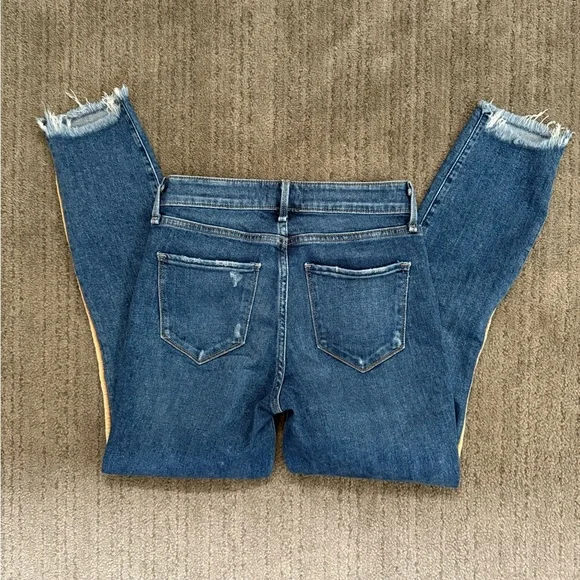 ABERCROMBIE & FITCH Women's Harper Low Rise Ankle Jeans Gold Stripe - Size 25 - Picture 6 of 10